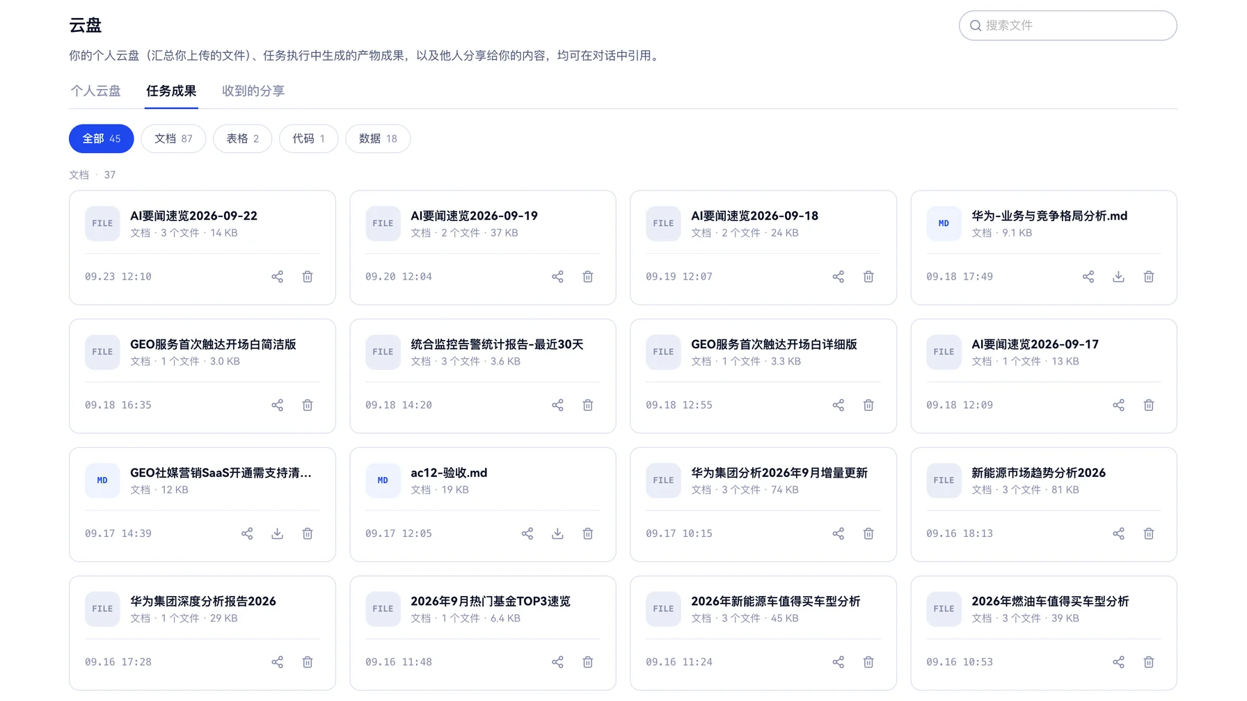 任务成果